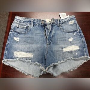 Garage Women's Festival Shorts Ripped Distressed Blue Jean pockets Size 5
